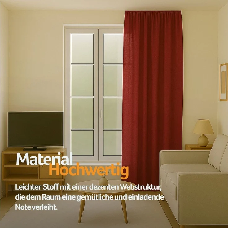 Bestlivings Vorhang "Ellen" mit Universalband (1 St), Kräuselband, blickdicht, Mikrofaser satinähnlich, einfarbig, waschbar bei 30°C, meist bügelfrei – Bild 1