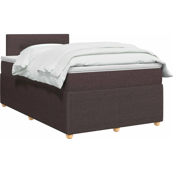 vidaXL Boxspringbett mit Matratze Dunkelbraun 120 x 200 cm Stoff 3451443 – Bild 3