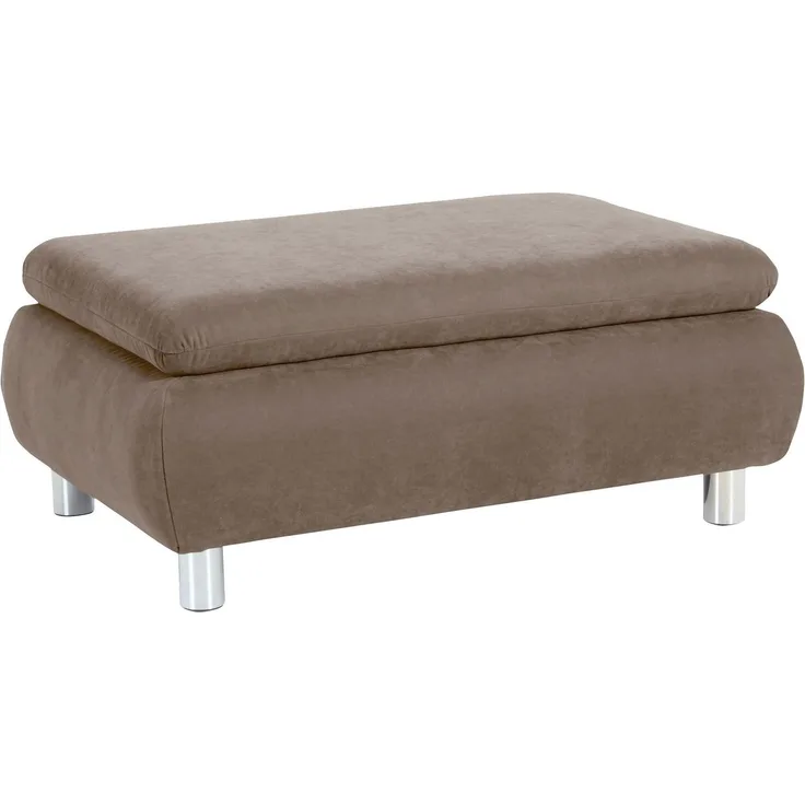 Hocker Kaye Bezug Veloursstoff Metallfuß verchromt / sahara 23120