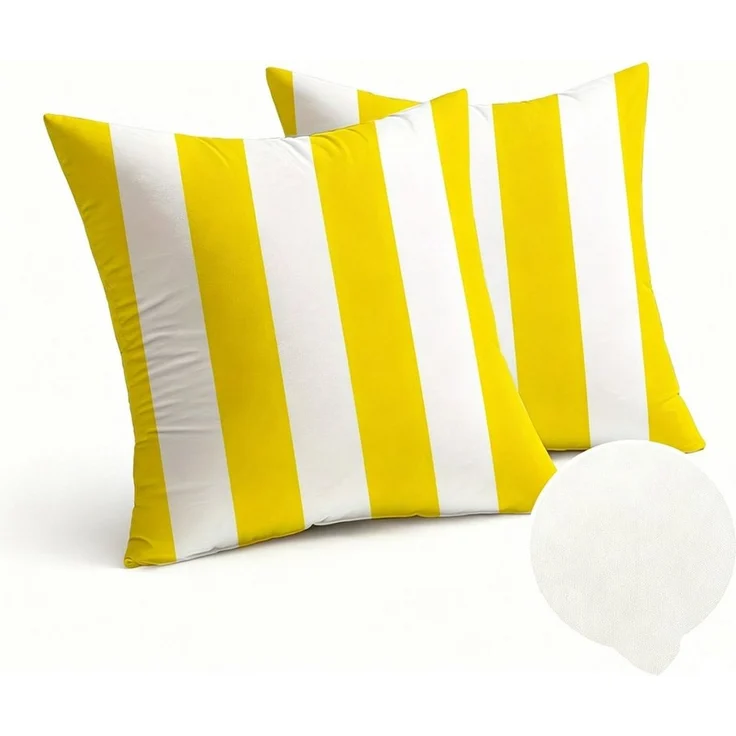 Agger Kissenbezüge Dekorativer,wasserfester Kissenbezug für den Außenbereich (gestreift), 2er-Set (45 x 45 cm)–Geeignet für Terrassen, Zelte, Balkone und Sofas – Bild 1