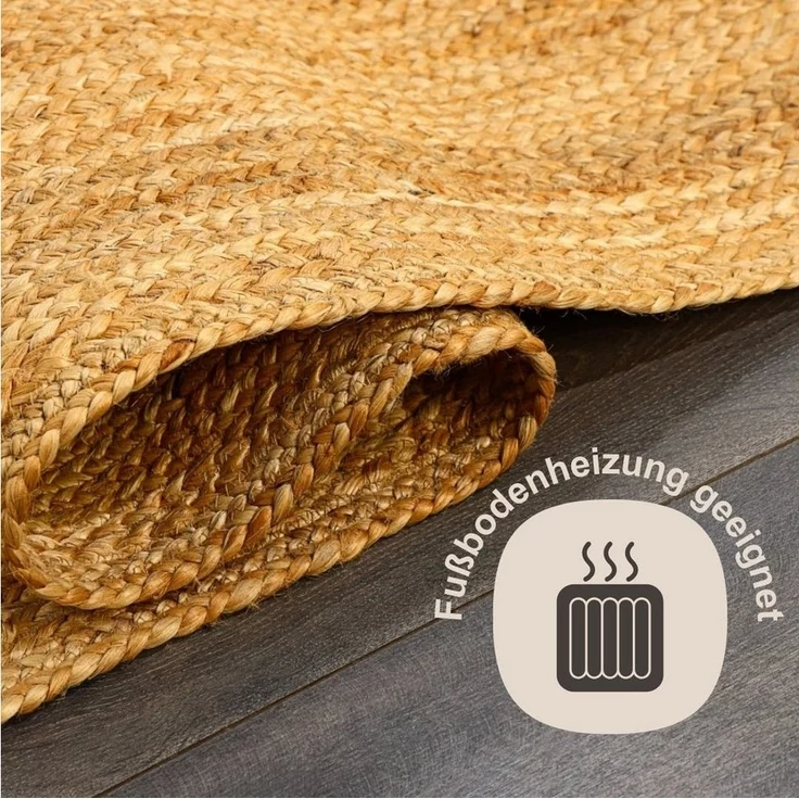 Myflair Möbel & Accessoires Teppich Lola, rechteckig, Höhe: 10 mm, Juteteppich, Wendeteppich, handgeflochten, 100% Naturfaser, Boho-Style – Bild 2