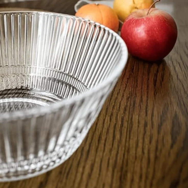 Glasschale 2,1 L mit Reliefstruktur konisch Servierschale Salatschüssel Salatschale Obstschale Dessertschale – Bild 4
