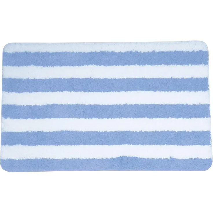 MSV Badteppich Badematte Badvorleger Duschvorleger Mikrofaser Hochflor flauschig 50x80 cm – Pastellblau
