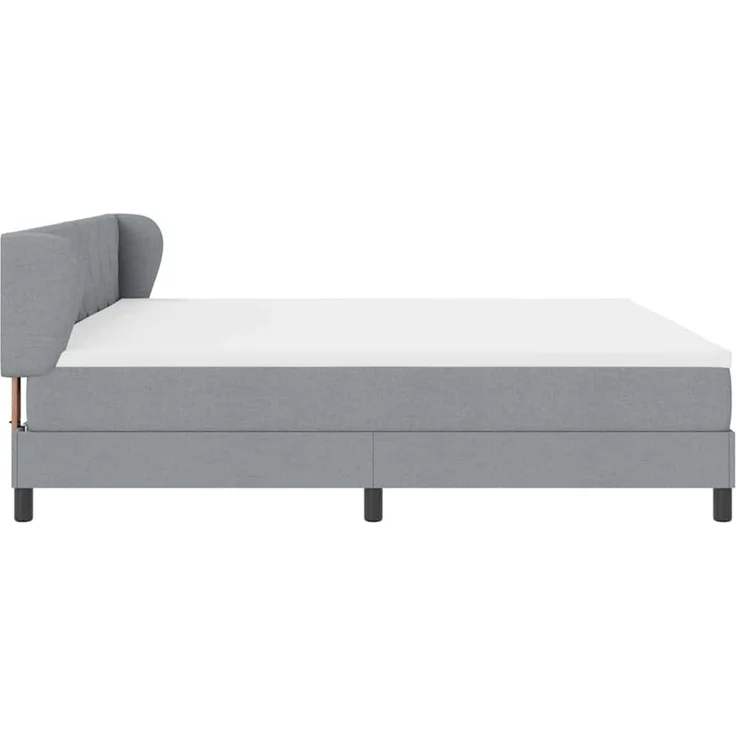 vidaXL Boxspringbett mit Kopfteil Hellgrau 200 x 200 cm Stoff 3340108 – Bild 8