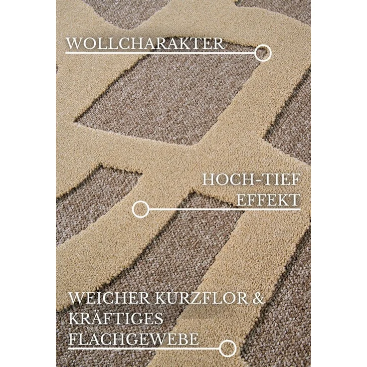 Villeroy & Boch Teppich Therese, rechteckig, Höhe: 5,5 mm, Wohnzimmer, Schlafzimmer, Modern, Hoch-Tief Effekt, Flur – Bild 2