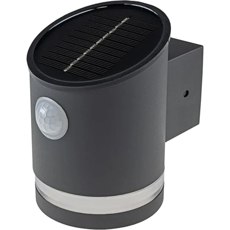 LED Solar Wandleuchte "SWL 119-A" PIR Bewegungsmelder, IP44, anthrazit – Bild 3
