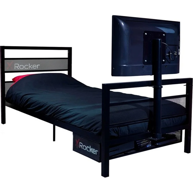 X Rocker Basecamp Metall Gaming-Bett mit TV-Halterung für Kinder & Jugendliche - schwarz – Bild 1