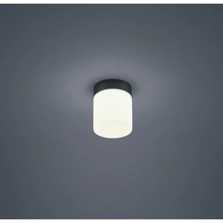 Helestra LED Bad-Deckenleuchte KETO, zylindrisch, 6W, 2900K, 410lm, IP44, CRi>90, schaltbar, Mattschwarz – Bild 1