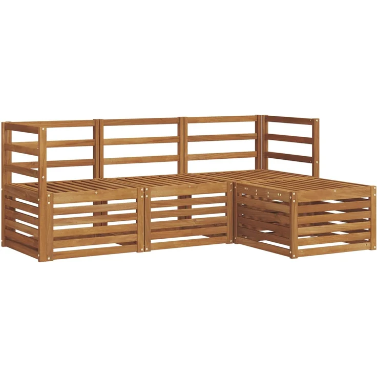 vidaXL Outdoor-Sofagarnitur 4 stk. 4-Sitzer Natur Massivholz Akazie 3374589 – Bild 2