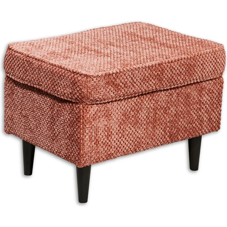 OSKAR Fußhocker gepolstert, Coral - Vintage Polsterhocker für Sessel, Couch und Sofa - 63 x 43 x 42 cm (B/H/T) – Bild 1
