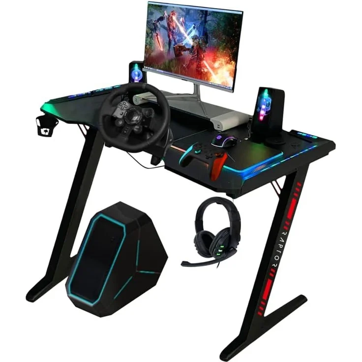 Raptor Gaming Tisch GT100 schwarz-grau – Bild 4