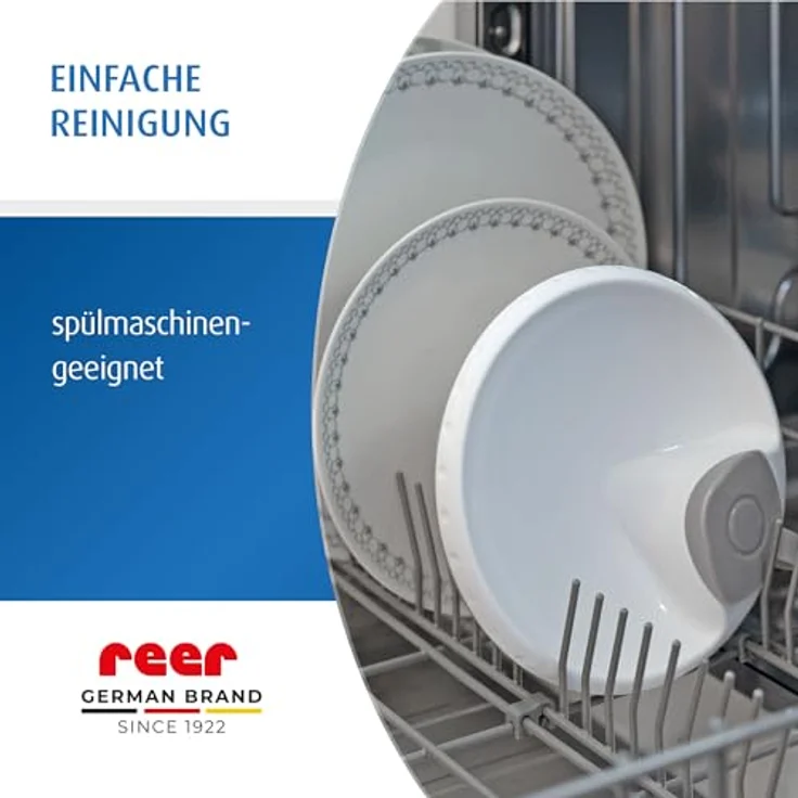 Reer Warmhalteteller mit Saugnapf, rutschfest und auslaufsicher, weiß/grau, 19,5 x 18,7 x 6,3 cm – Bild 6
