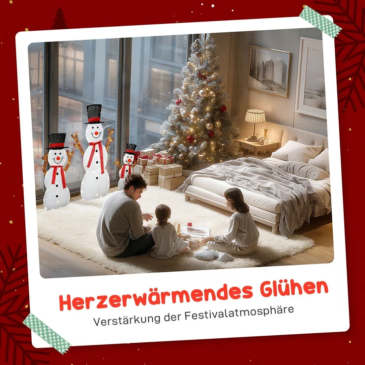 Outsunny Weihnachtsbeleuchtung, Polyester, Stahl, Mehrfarbig, 64L x 30B x 91,5H cm – Bild 4