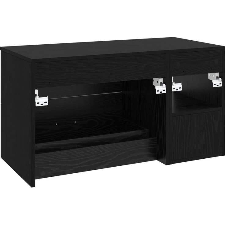 vidaXL Badezimmermöbel-Set zur Wandmontage 2 stk. Schwarz Eichen-Optik 3403937 – Bild 6