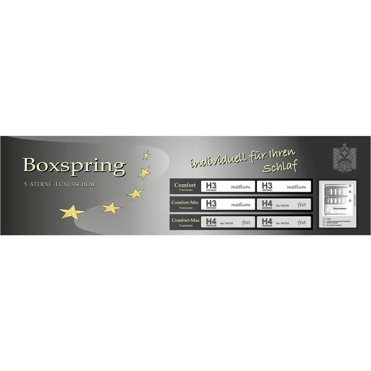 Jockenhöfer 'Capello Mix' Boxspringbett, 180x200 cm, Flachgewebe Beige – Bild 3