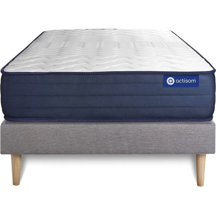 Actiflex life matratze 80x190cm + Bettgestell mit lattenrost - Dicke : 22cm - Taschenfederkern und Memory-schaum - H5
