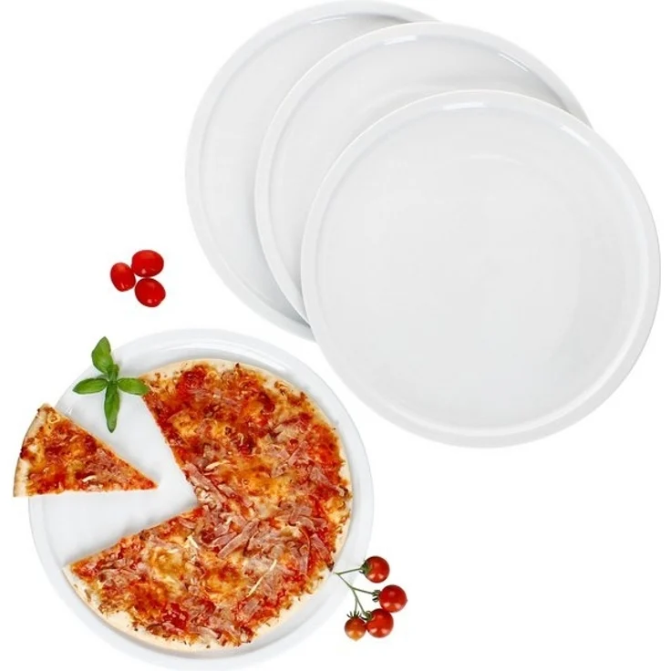 MamboCat Pizzateller 4er Set Bianco XXL Pizzateller Ø33,5cm 4 Personen Teller Platte – Bild 4