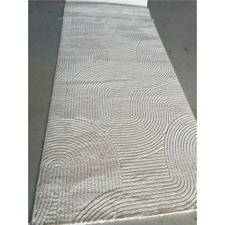 Rutschfester Creme-Läufer 80 x 600 cm Polyester Beige 88686941 [en. casa] – Bild 2