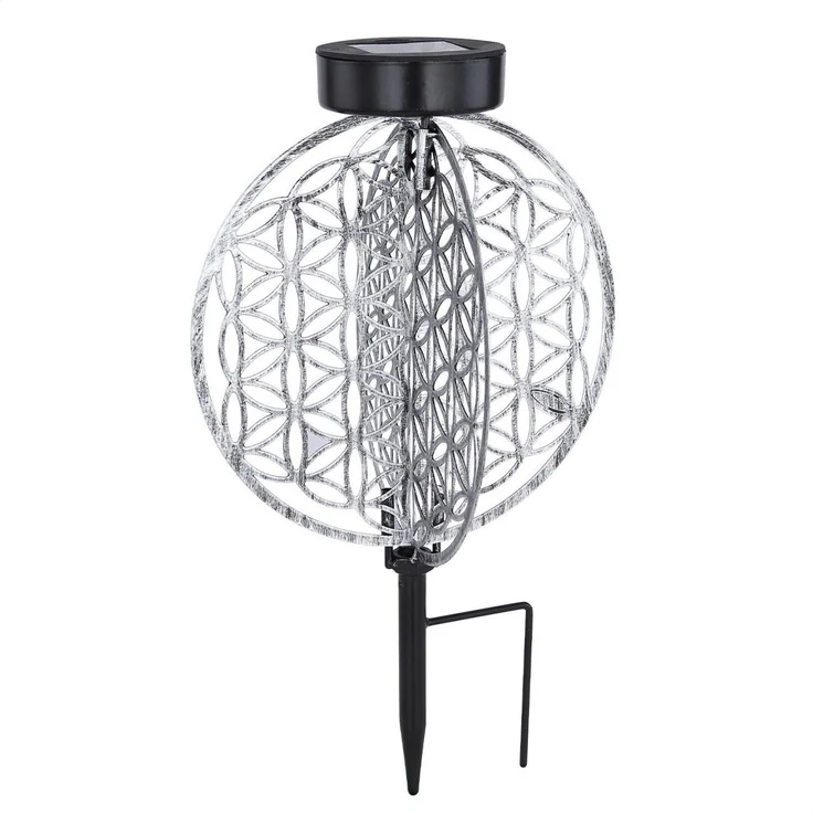 Solarleuchte Garten Scheibe 20cm Solarlampe Außen Leuchte Solar mit Pflegetuch – Bild 3