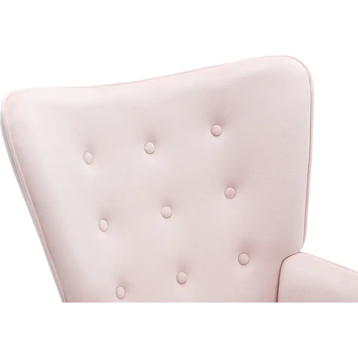 Vente-unique - VATELY Sessel SamtStoff Puderrosa - B 78 cm x H 95,5 cm x L 69 cm – Bild 6