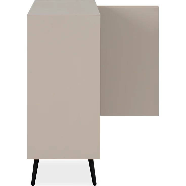 Kommode >Arona< 2 Türen, 2 Böden, in Sand / Schwarz - 90x90x38cm (BxHxT) – Bild 9