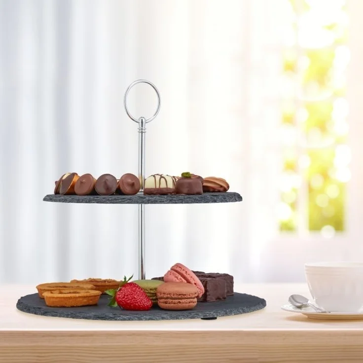Etagere Schiefer 2 Etagen – Bild 2