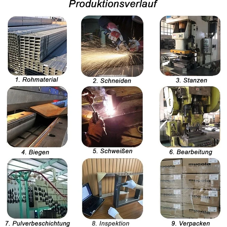 Tischuntergestell 90x72cm Möbelfüße Schwarz Tischbeine Industrie Bankkufen Stahl – Bild 5