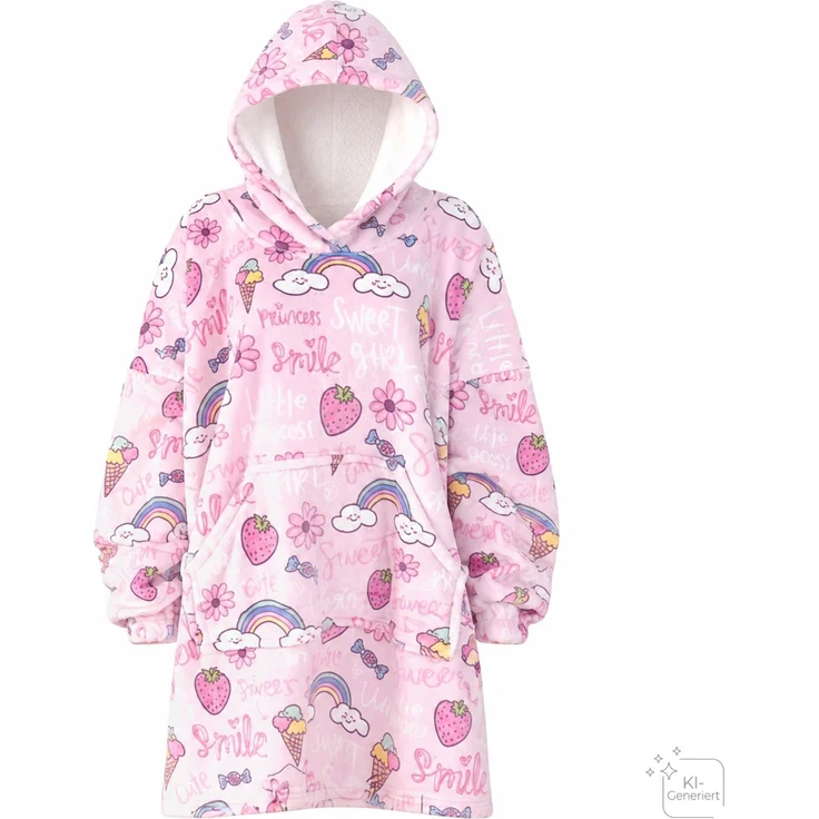 Noxxiez Kuscheldecke mit Kapuze Sweet M für Kinder Freizeit und Entspannen
