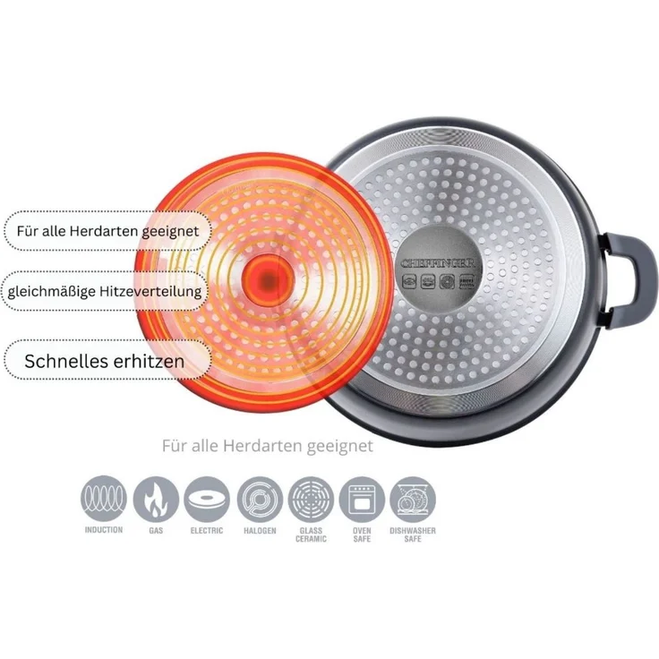 6-tlg Kochtopfset mit Deckel ø36cm/ø40cm/ø44cm - geeignet für alle Herdarten – Bild 7