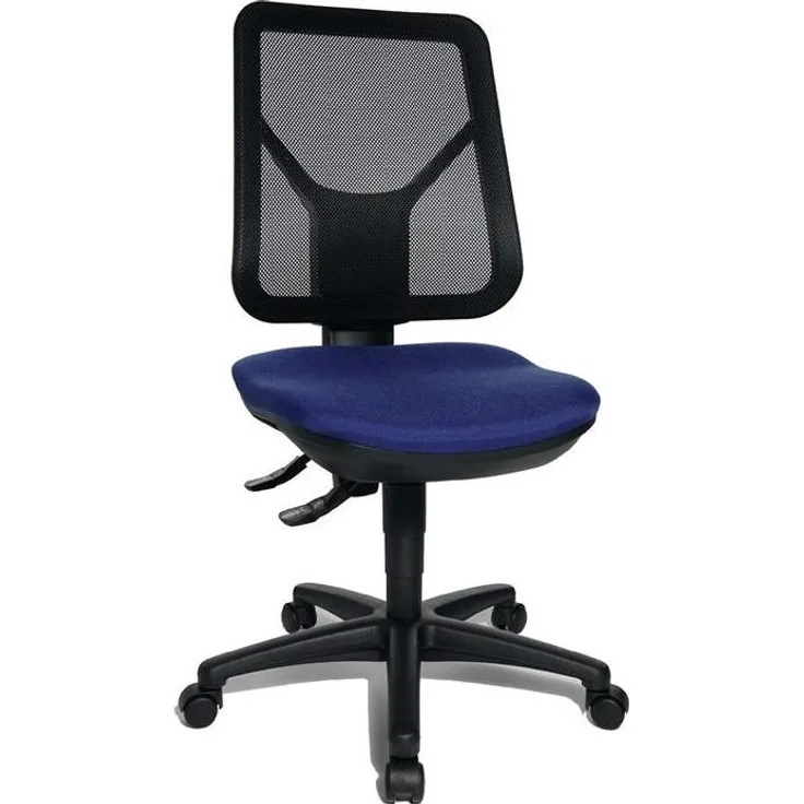 Bürodrehstuhl Drehstuhl Ergo Net royalblau Teppichbodenrollen ohne Armlehnen