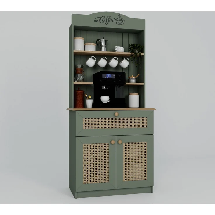 Skye Decor 'Lucas 1600-129' Kaffeestation, Grün, 80 x 180 x 42 cm – Bild 5