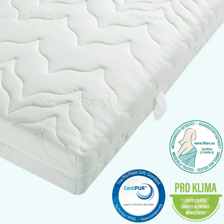 Matratze 160x200 (2 x 80x200cm), Taschenfederkernmatratze H2 H3, Höhe ca. 22cm, Wendematratze 160x200cm mit Greenfirst® Bezug – Bild 4
