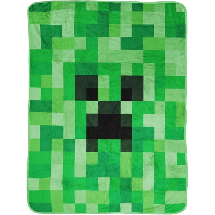 Wohndecke Minecraft Decke Creeper 150x200 cm Kuscheldecke Wohndecke, BERONAGE, passend zur Bettwäsche, ideal für Sofa, Couch, Bett, Auto, Camping – Bild 1