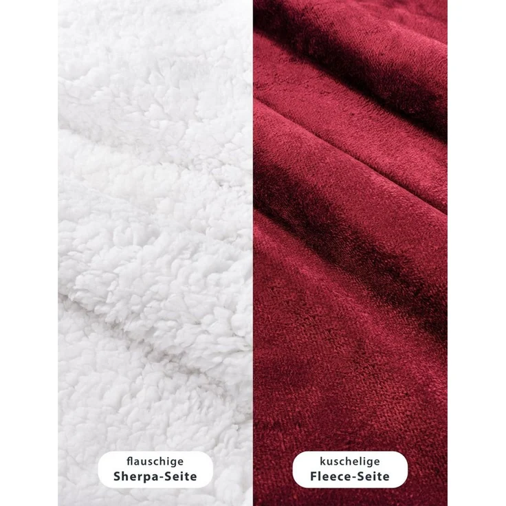 Wohndecke in Lammfell-Optik Kuscheldecke weich & flauschig - Sherpa Fleecedecke, Gräfenstayn, Warme Wolldecke & Sofaüberwurf Tagesdecke für Couch & Sofa – Bild 2