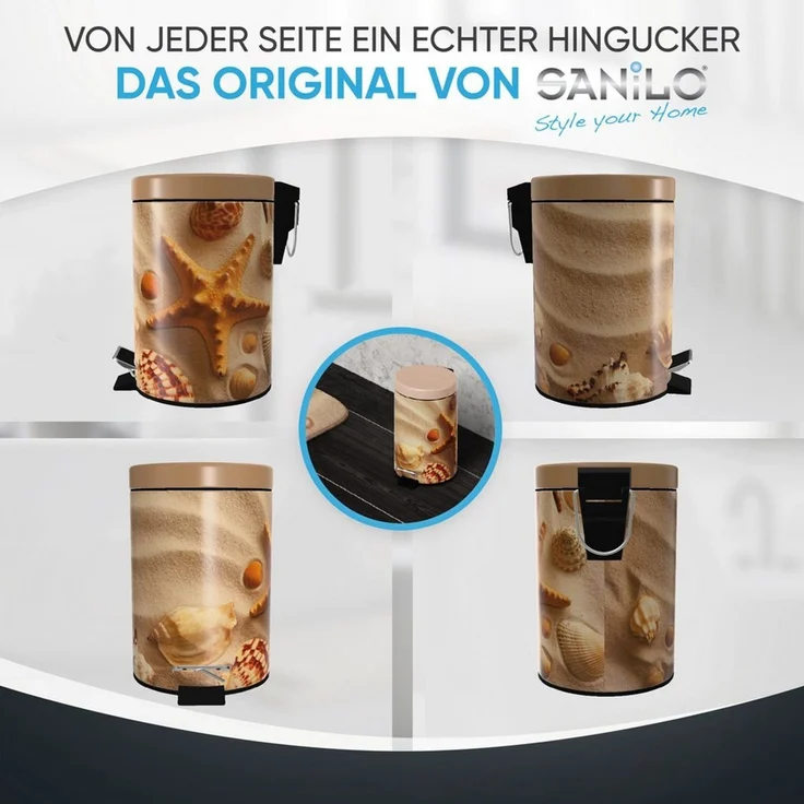 Sanilo Kosmetikeimer mit Motiv, viele schöne Bad Mülleimer zur Auswahl, 3 Liter, Abfalleimer mit Absenkautomatik & Innenbehälter – Bild 4