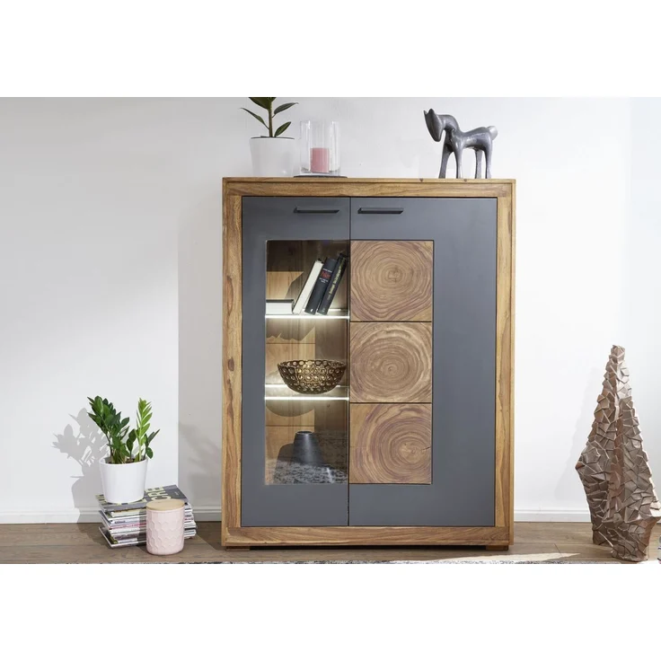 Highboard Sheesham 103 x 40 x 135 gebeizt TURIN #03 – Bild 3