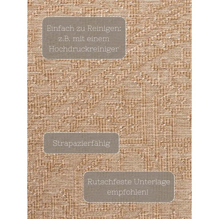 HANSE Home Outdoorteppich Kona Wendeteppich, rund, Höhe: 5 mm, In und Outdoor, Flachgewebe, wetterfest, pflegeleicht, robust – Bild 3