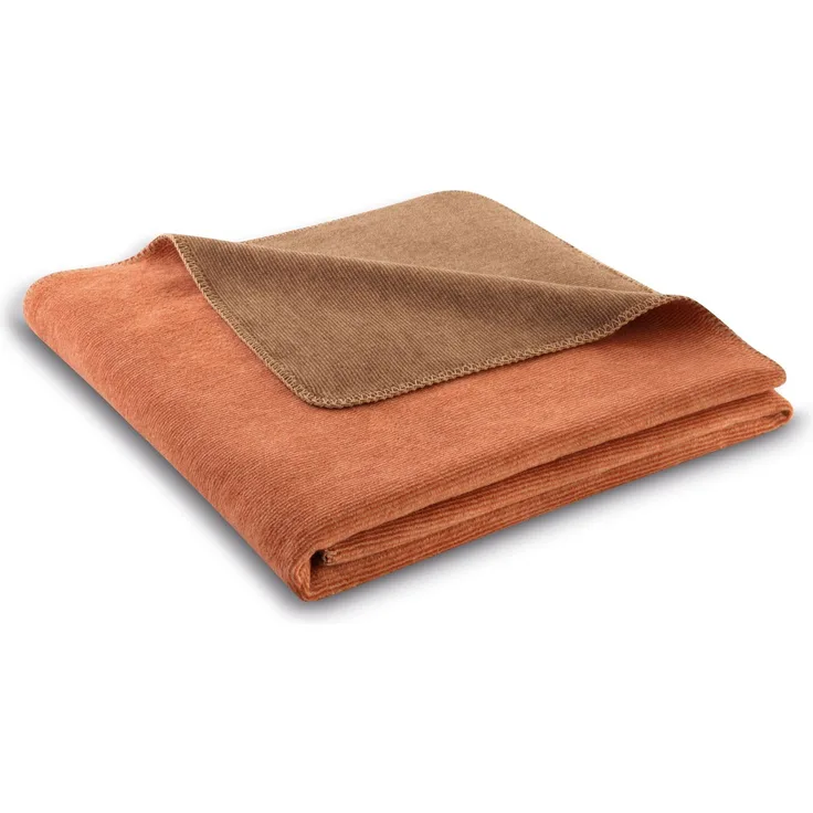 Biederlack Wohndecke Kuscheldecke 150x200 Wendedecke rost braun Melange 811776