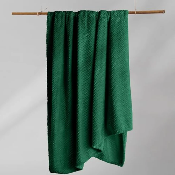 DecoKing Kuscheldecke 150x200 cm flaschengrün Decke Microfaser Wohndecke Tagesdecke Fleece weich sanft kuschelig skandinavischer Stil grün dunkelgrün Henry – Bild 6