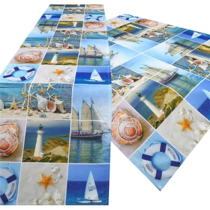 Brilliant Tischdecke Druckdecke / Maritim / Frühling / Mitteldecke / 85x85 cm, Motiv