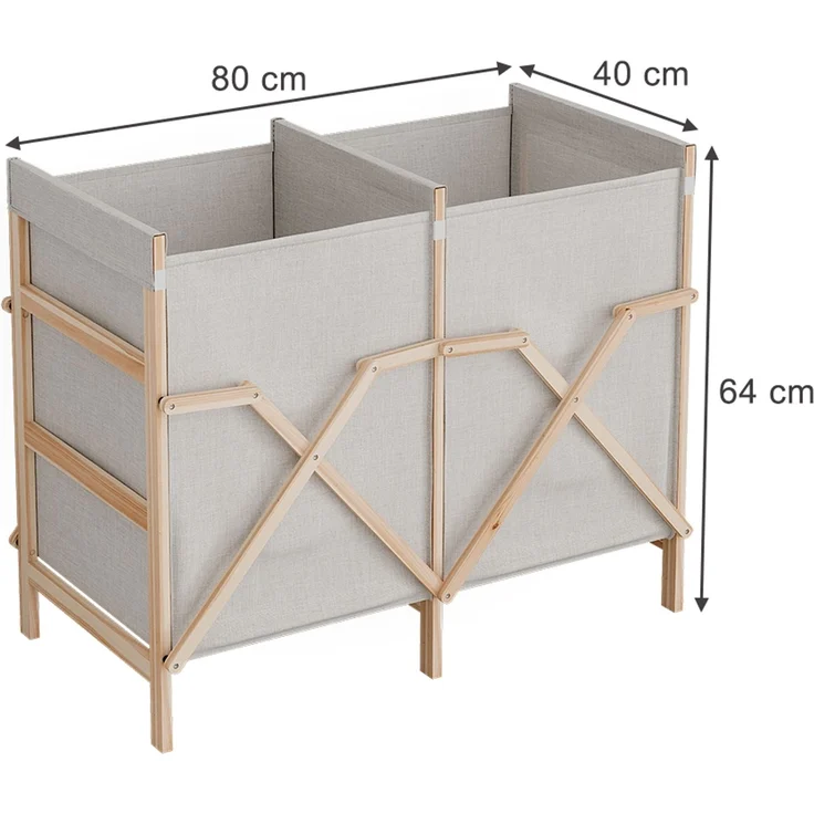 Badschrank für Wäsche Bruno Beige 80 x 64 cm mit 2 Fächern Vicco – Bild 2