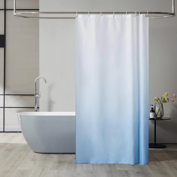 Duschvorhang Textil Anti-schimmel Wasserdicht Waschbar Polyester weiß 120x200cm – Bild 1