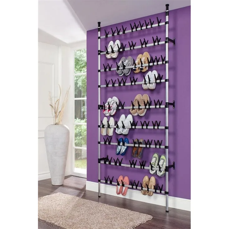 Ruco Schuhregal, Aluminium, höhenverstellbar, für bis zu 90 Paar Schuhe