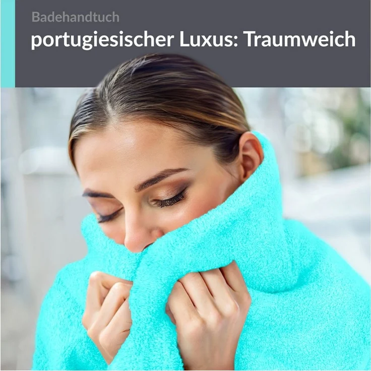 Lashuma Badetuch - Badehandtuch Linz, Frottee (1-St), Türkises Badehandtuch saugstark 100x150 cm – Bild 2