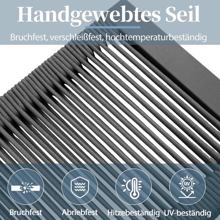 Merax Gartenmöbel-Set, Outdoorsofa, 3-Sitzer-Sofa, Multifunktionales Sofa, lässt sich in einen Liegesessel verwandeln, verzinktes Eisen, grau – Bild 7
