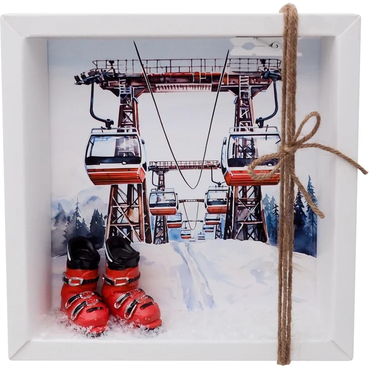 ZauberDeko Geschenkbox Geldgeschenk Verpackung Gutschein Skiurlaub Ski Rot Weihnachten – Bild 1