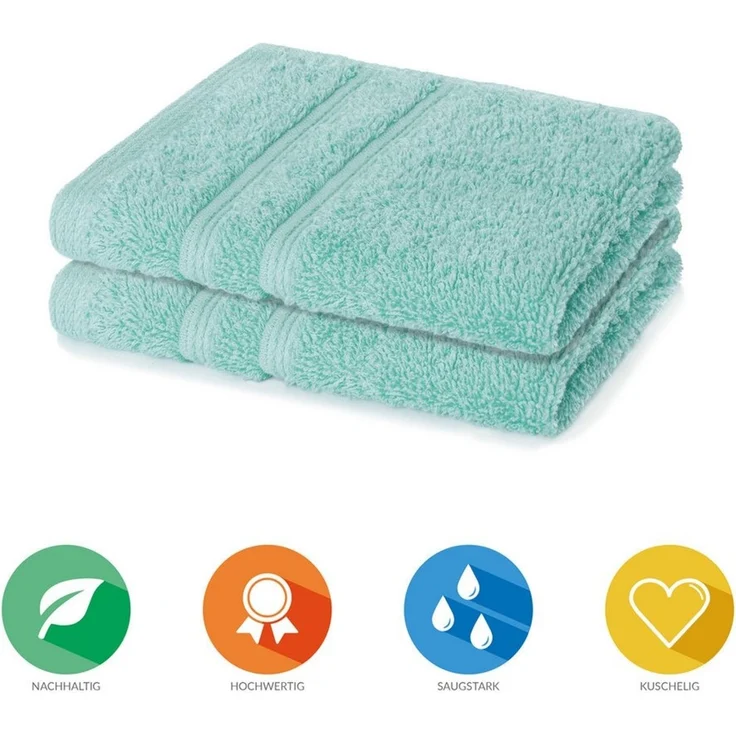 Lavea Seiftuch Bali Seiftücher, Waschlappen Frottee 30x30 cm, Weiches Bio-Baumwollfrottee (Set, 2-St), kleine Handtücher, Handtuch-Set, GOTS-zertifiziert, 500g/m² – Bild 2