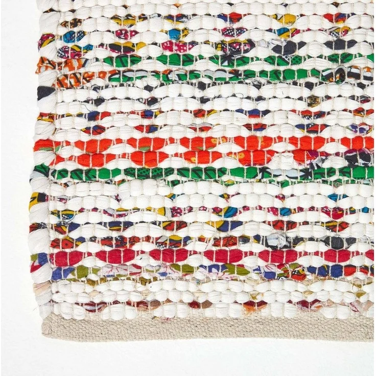 Homescapes Teppich Bunter handgewebter Chindi-Teppich aus Baumwolle, 66 x 200 cm, Höhe: 20 mm – Bild 2