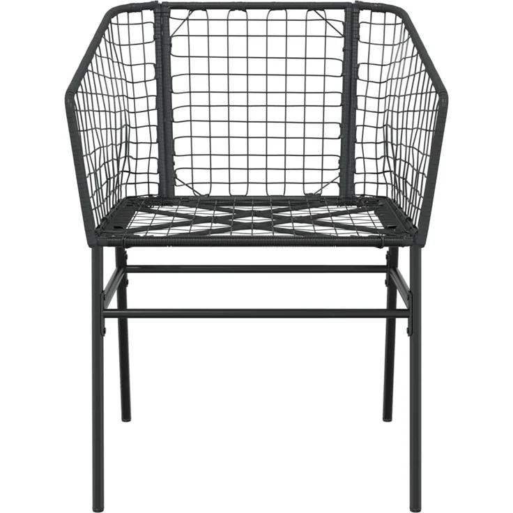 vidaXL Gartenstühle 2 Stk. Schwarz Poly Rattan 369098 – Bild 4