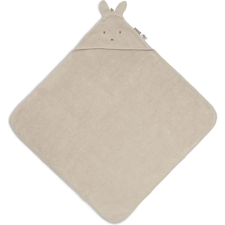 Jollein Kapuzenhandtuch Baby – Miffy/Warm Sand – 75x75 cm – 100% Baumwolle – Frottee – OEKO-TEX Zertifiziert – Baby Handtuch Kapuze – Kapuzenhandtuch Kinder für Mädchen und Jungen